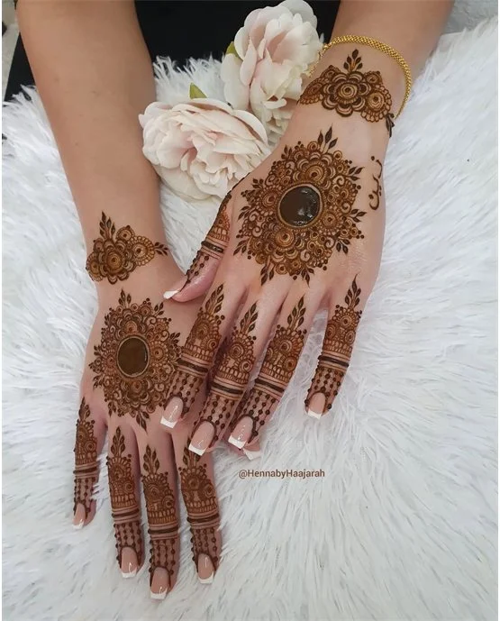 Cultural Highlight Pattern On Back Hand Mehndi Design